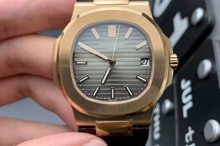 PPF V4 Replica Patek Philippe Nautilus 5711 Rose Gold with Gray Dial